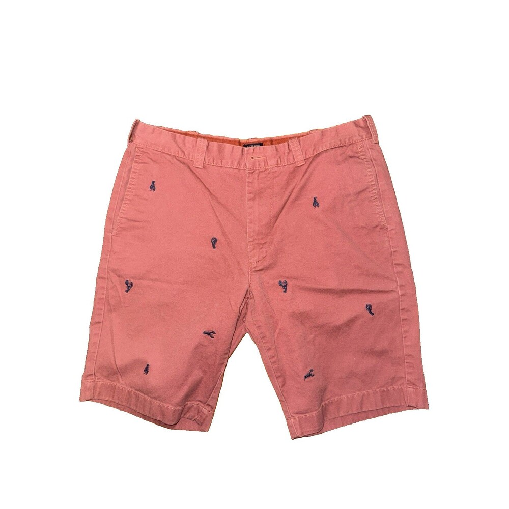 Mens Size 35w J. Crew Rivington Pink Khaki Chino Lobster Shorts Dress Shorts